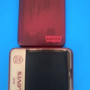 New Men's Levi's Leather Wallet Black ID Protect